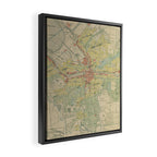 Vintage Map of Syracuse NY (1918) Framed Canvas Print Gallery Image 2