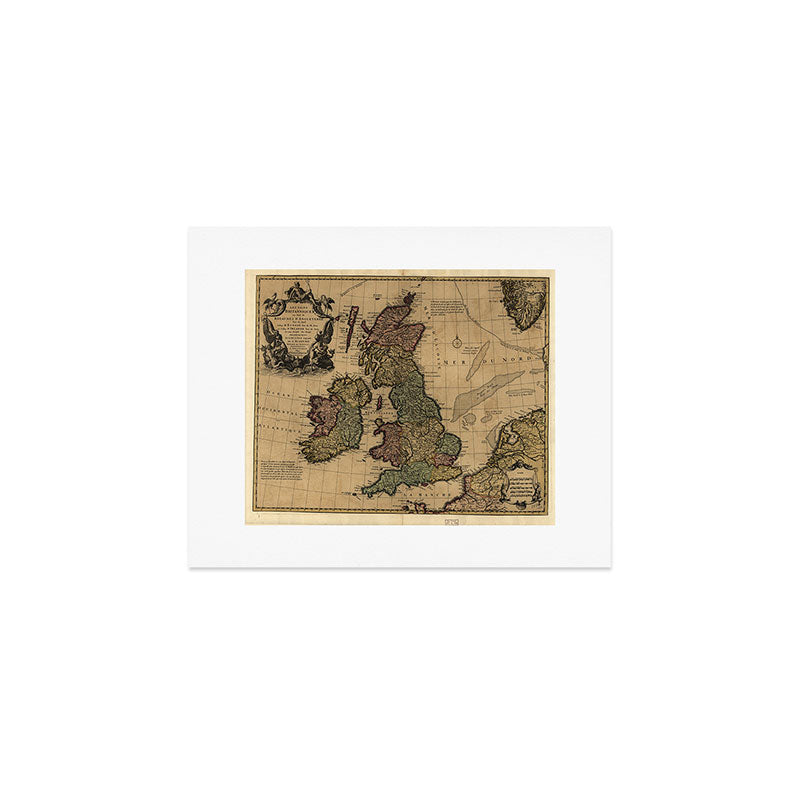 Vintage Map of The British Isles (1700s) Art Print Gallery Image 1