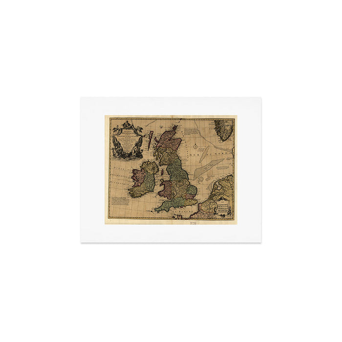 Vintage Map of The British Isles (1700s) Art Print Gallery Image 1