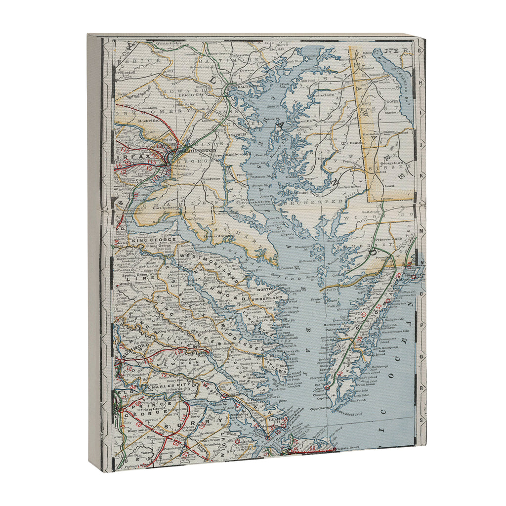 Vintage Map of the Chesapeake Bay (1901) Canvas Print Gallery Image 6