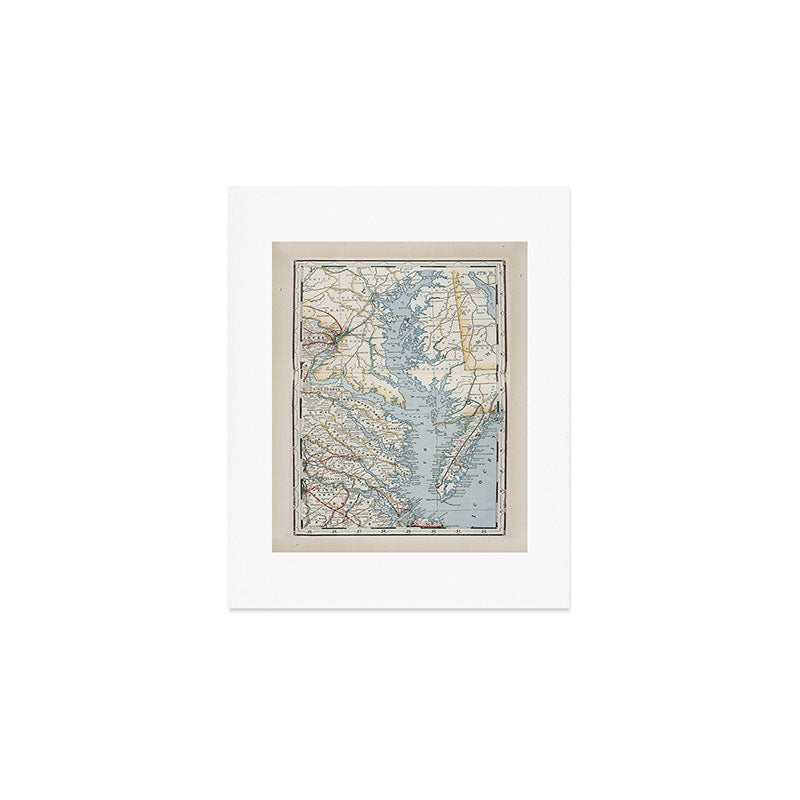 Vintage Map of the Chesapeake Bay (1901) Art Print Gallery Image 1