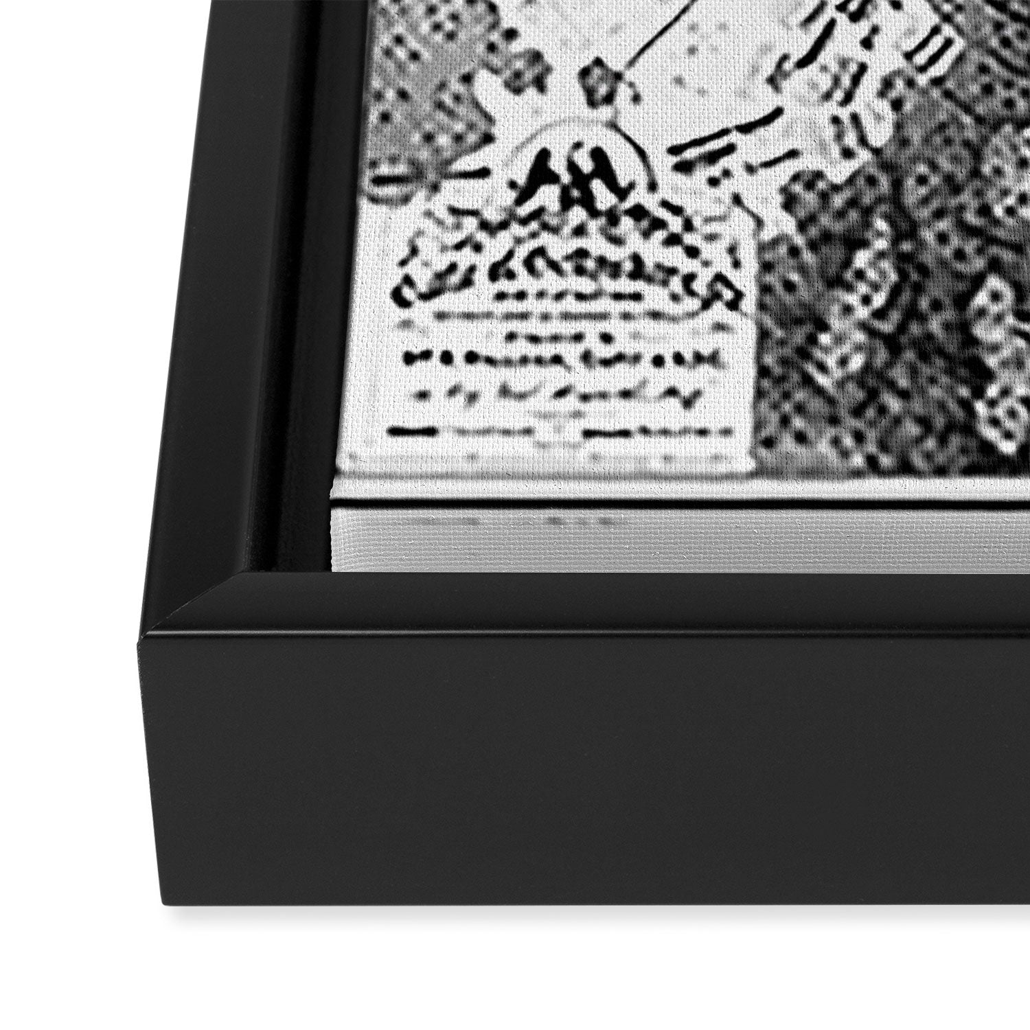 Vintage Map of The Gettysburg Battlefield (1863)BW Framed Canvas Print Gallery Image 3
