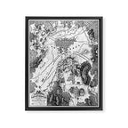 Vintage Map of The Gettysburg Battlefield (1863)BW Framed Canvas Print Gallery Image 6