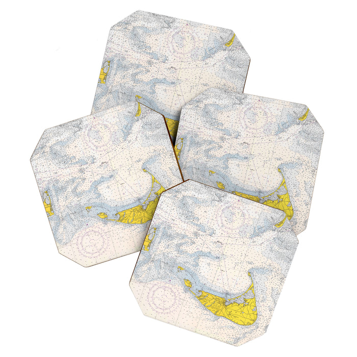 Vintage Map of The Nantucket Sound (1966) Coaster Gallery Image 1