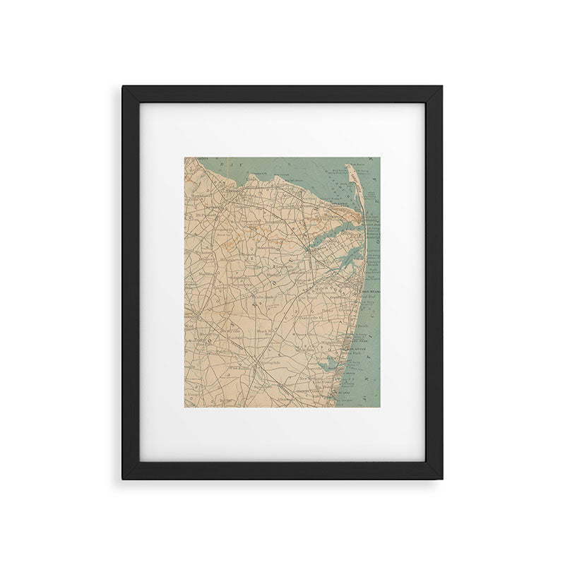 Vintage Map of The New Jersey Coast (1890) Framed Art Print Gallery Image 5