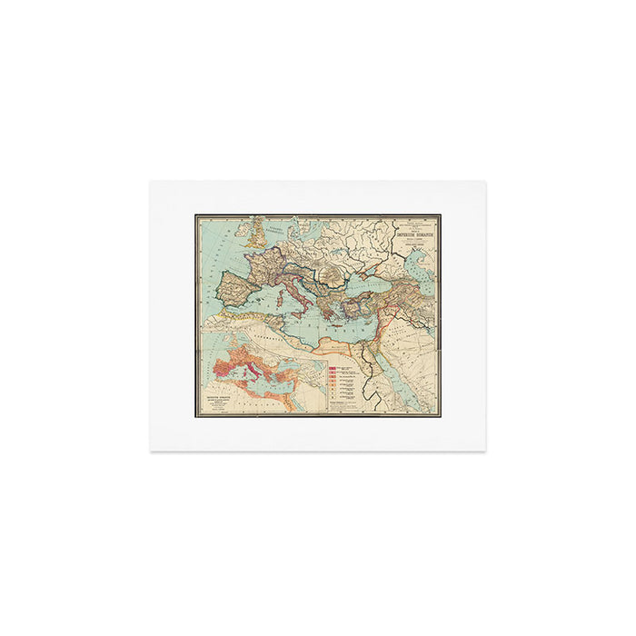 Vintage Map of The Roman Empire (1889) Art Print Gallery Image 1