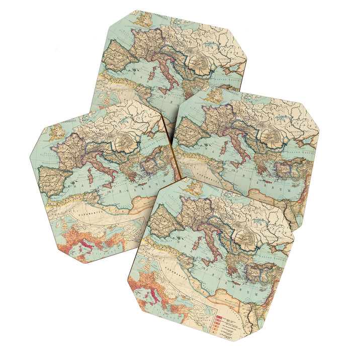 Vintage Map of The Roman Empire (1889) Coaster Gallery Image 1