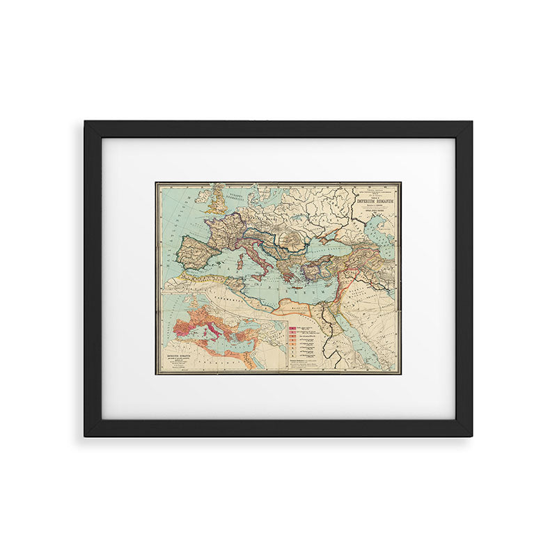 Vintage Map of The Roman Empire (1889) Framed Art Print Gallery Image 4
