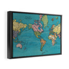 Vintage Map of The World (1897) Framed Canvas Print Gallery Image 6