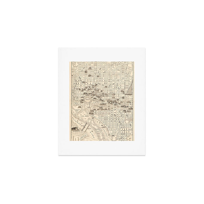 Vintage Map of Washington D.C. (1914) Art Print Gallery Image 1