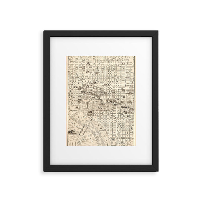 Vintage Map of Washington D.C. (1914) Framed Art Print Gallery Image 5