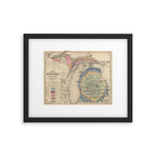 Vintage Michigan Geology Map (1873) Framed Art Print Gallery Image 5