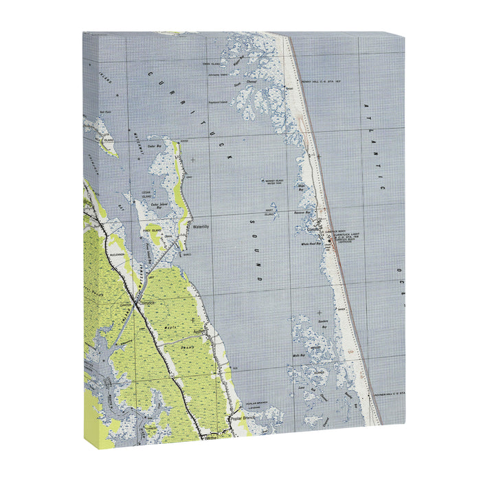 Vintage Northern Outer Banks Map (1940) Canvas Print Gallery Image 1