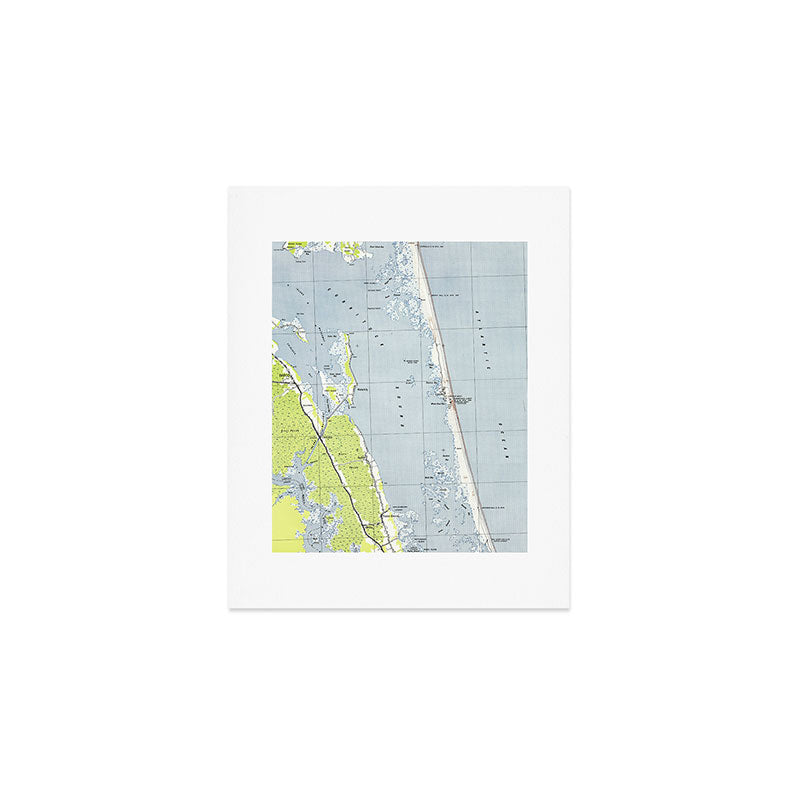 Vintage Northern Outer Banks Map (1940) Art Print Gallery Image 1