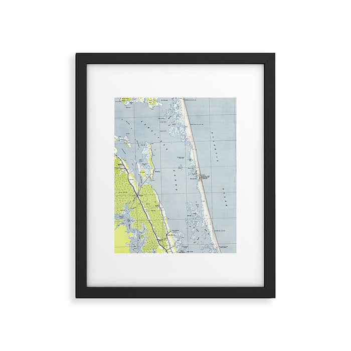 Vintage Northern Outer Banks Map (1940) Framed Art Print Gallery Image 1