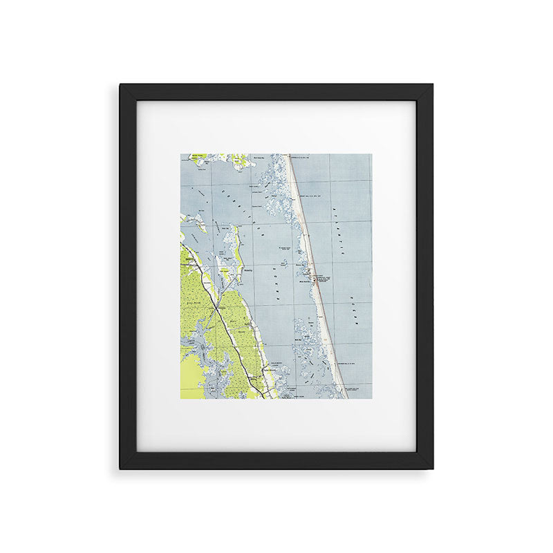 Vintage Northern Outer Banks Map (1940) Framed Art Print Gallery Image 5