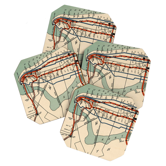 Vintage NYC Subway Map (1918) Coaster Gallery Image 1