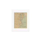 Vintage Outer Banks & Chesapeake Bay Lighthouse Map  Art Print Gallery Image 1