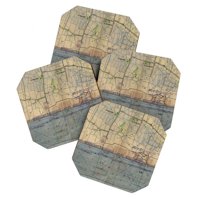 Vintage Utah Beach D-Day Invasion Map (1944) Coaster Gallery Image 1