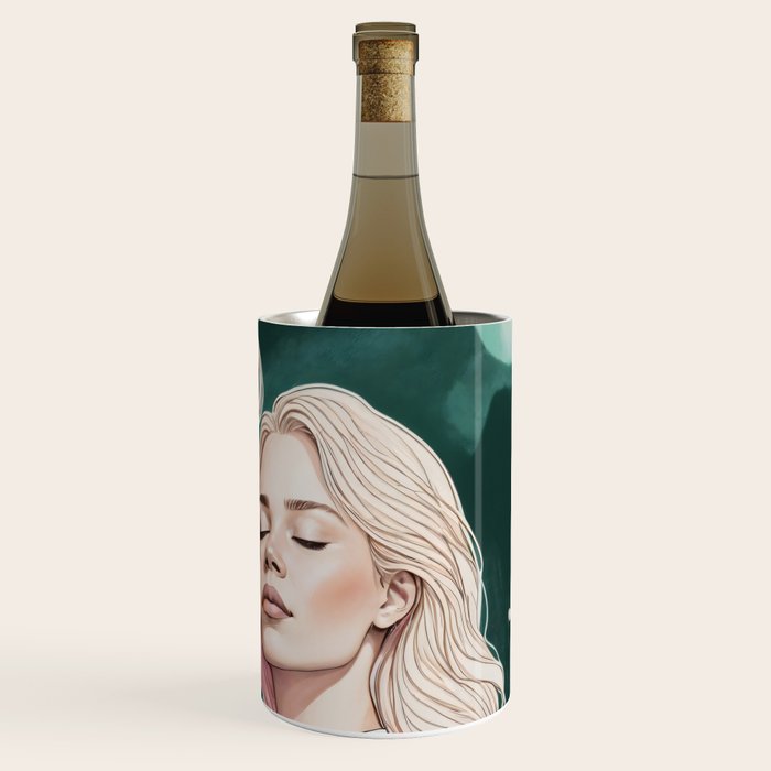 Cosmic Romance, Love Passion Race Diversity, Anti-racism Equality Mindset Society, Community Marriage Couple Interracial Painting Wine Chiller Gallery Image 3