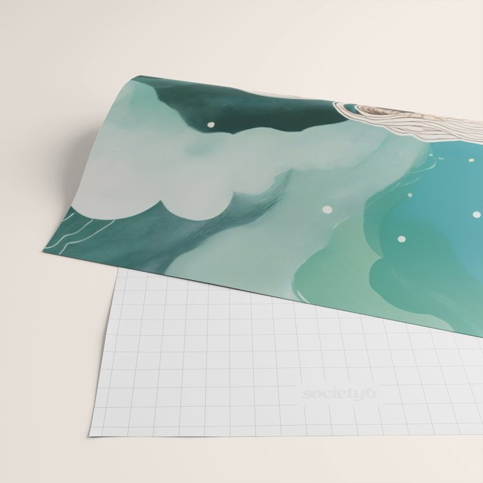 Cosmic Romance, Love Passion Race Diversity, Anti-racism Equality Mindset Society, Community Marriage Couple Interracial Painting Wrapping Paper Gallery Image 2