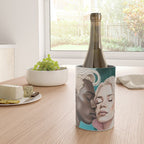 Cosmic Romance, Love Passion Race Diversity, Anti-racism Equality Mindset Society, Community Marriage Couple Interracial Painting Wine Chiller Gallery Image 4