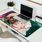 Cosmic Romance, Love Passion Race Diversity, Anti-racism Equality Mindset Society, Community Marriage Couple Interracial Painting Desk Mat Gallery Image 2