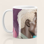 Cosmic Romance, Love Passion Race Diversity, Anti-racism Equality Mindset Society, Community Marriage Couple Interracial Painting Coffee Mug Gallery Image 3