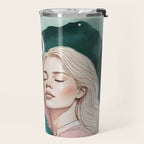 Cosmic Romance, Love Passion Race Diversity, Anti-racism Equality Mindset Society, Community Marriage Couple Interracial Painting Travel Mug Gallery Image 2