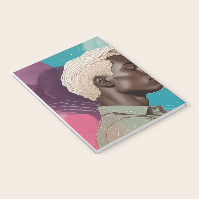 Cosmic Romance, Love Passion Race Diversity, Anti-racism Equality Mindset Society, Community Marriage Couple Interracial Painting Notebook Gallery Image 3