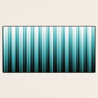 Aqua Teal Turquoise & White Abstract Soft Ombre Line Stripe Pattern on black - Aquarium SW 6767 Desk Mat Gallery Image 3