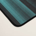Aqua Teal Turquoise & White Abstract Soft Ombre Line Stripe Pattern on black - Aquarium SW 6767 Desk Mat Gallery Image 4