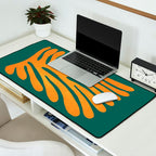 Pine Green & Tangerine: Matisse Paper Cutouts 01 Desk Mat Gallery Image 2