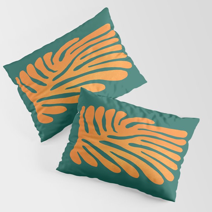Pine Green & Tangerine: Matisse Paper Cutouts 01 Pillow Sham Gallery Image 3