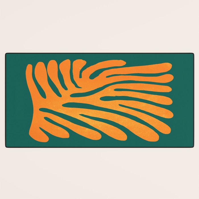 Pine Green & Tangerine: Matisse Paper Cutouts 01 Desk Mat Gallery Image 3