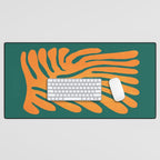 Pine Green & Tangerine: Matisse Paper Cutouts 01 Desk Mat Gallery Image 1