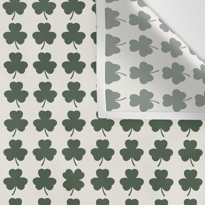 Clovers XXXVIII Dark Green Botanical Pattern Wall Tapestry Gallery Image 3