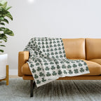 Clovers XXXVIII Dark Green Botanical Pattern Throw Blanket Gallery Image 1