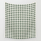 Clovers XXXVIII Dark Green Botanical Pattern Wall Tapestry Gallery Image 4