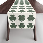 Clovers XXXVIII Dark Green Botanical Pattern Table Runner Gallery Image 1