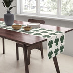 Clovers XXXVIII Dark Green Botanical Pattern Table Runner Gallery Image 2