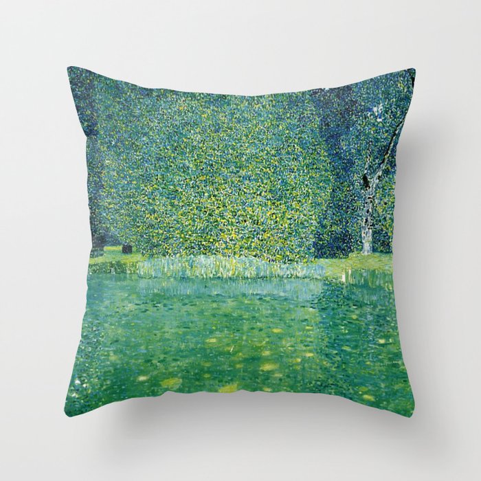 Gustav Klimt , Pond of Schloss Kammer on Attersee Throw Pillow Gallery Image 6