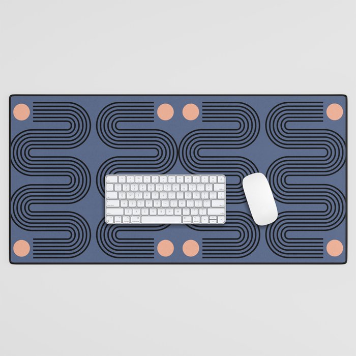 Abstraction_NEW_SUN_BLUE_LINE_POP_ART_Minimalism_0222A Desk Mat Gallery Image 1