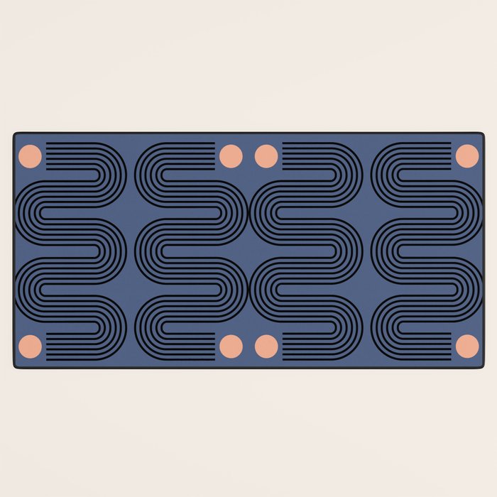 Abstraction_NEW_SUN_BLUE_LINE_POP_ART_Minimalism_0222A Desk Mat Gallery Image 3