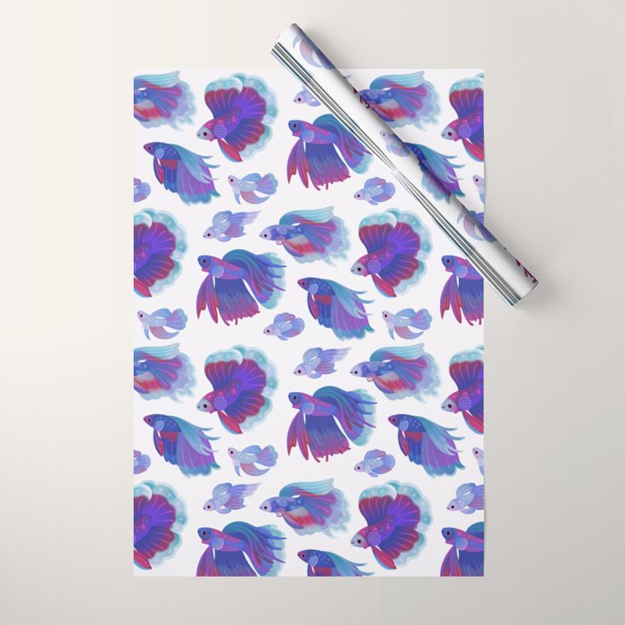 Blue Betta Wrapping Paper Gallery Image 1