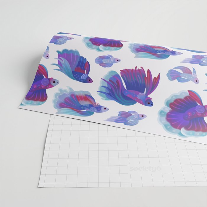 Blue Betta Wrapping Paper Gallery Image 2