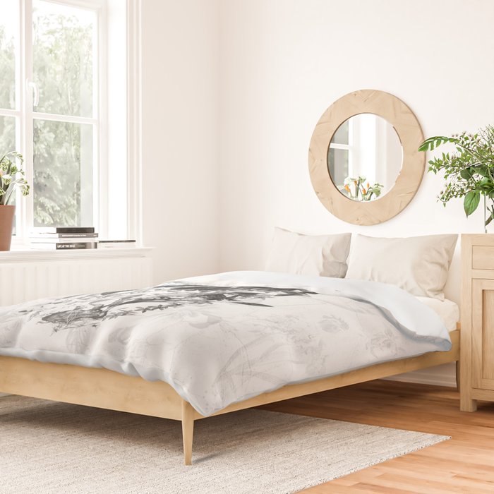 New Skull Light B&W Duvet Cover Gallery Image 2