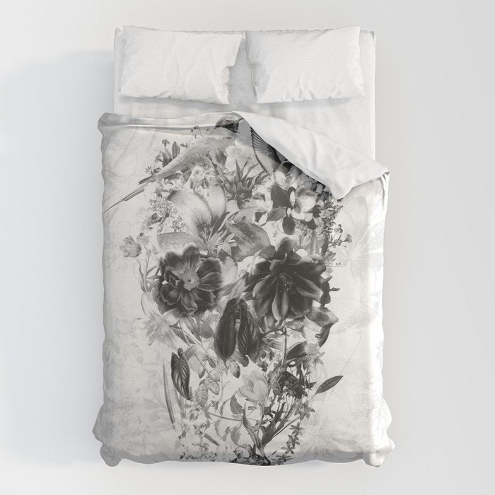 New Skull Light B&W Duvet Cover Gallery Image 6