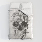 New Skull Light B&W Duvet Cover Gallery Image 6
