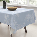 Botanical Cottage Floral Pattern in Soft Light Blue Tablecloth Gallery Image 3